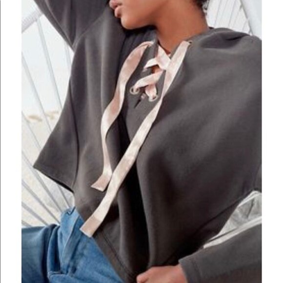 Out‎ From Under Cozy Lace-Up Hoodie Sweatshirt Small - Picture 2 of 7